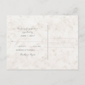 Turquoise Rustic Seashell Wedding RSVP Briefkaart (Achterkant)