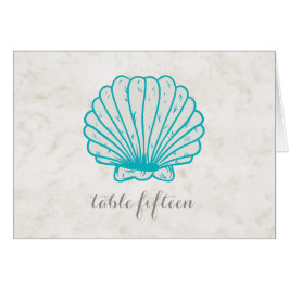 Turquoise Rustic Seashell Wedding Table Number