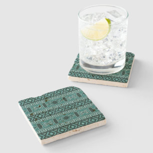 Turquoise Rustic Southwest Aztec Pattern Stenen Onderzetter