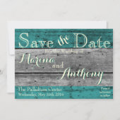 Turquoise Rustic Splash Save the Date No.6 (Voorkant)