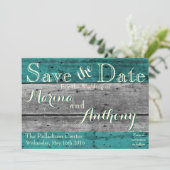 Turquoise Rustic Splash Save the Date No.6 (Staand voorkant)