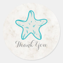 Turquoise Rustic Starfish Weddenschap Bedankt