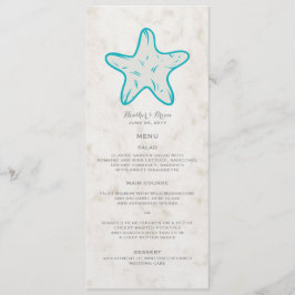Turquoise Rustic Starfish Wedding Menu
