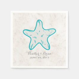 Turquoise Rustic Starfish Wedding Servet