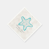 Turquoise Rustic Starfish Wedding Servet (Hoek)
