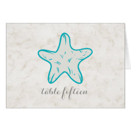 Turquoise Rustic Starfish Wedding Table Number