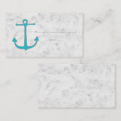 Turquoise rustieke anker bruiloft plaats kaarten plaatskaartje (Voorkant / Achterkant)