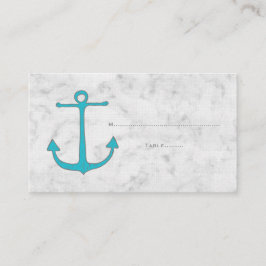 Turquoise rustieke anker bruiloft plaats kaarten plaatskaartje