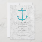 Turquoise rustieke anker Save the Date Invite (Voorkant)