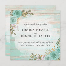  turquoise rustieke houten bloemenbruiloft Rozen