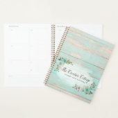 Turquoise rustieke houten boerderij bloemige Rozen Planner (Display)