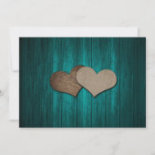 Turquoise Rustieke Houten Metselwerk Pot String Li Save The Date (Achterkant)
