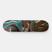 Turquoise Safari Digital Fluid Art Persoonlijk Skateboard (Horizontaal)