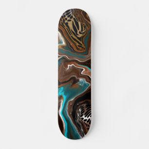 Turquoise Safari Digital Fluid Art Persoonlijk Skateboard