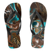 Turquoise Safari Digital Fluid Art Teenslippers (Voetbed)