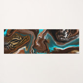Turquoise Safari Digital Fluid Art Yogamat (Achterkant (horizontaal))