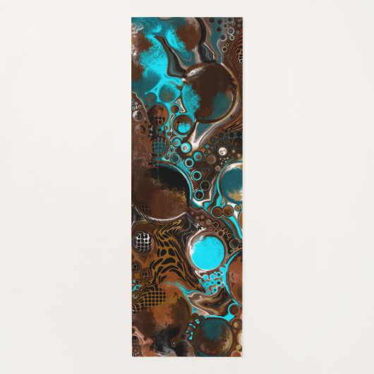 Turquoise Safari Digital Fluid Art Yogamat (Voorkant)