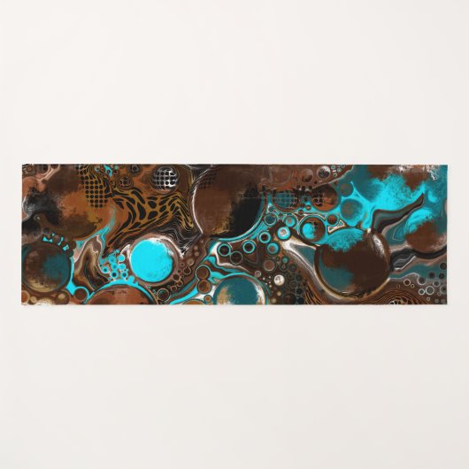 Turquoise Safari Digital Fluid Art Yogamat (Voorkant (horizontaal))
