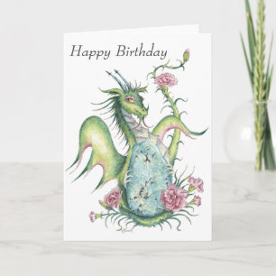 Turquoise (Sagittarius) Dragon - Birthday Card Kaart