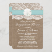 Turquoise Sand Dollar Beach Verloving Shower Kaart (Voorkant / Achterkant)