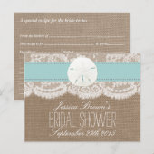 Turquoise Sand Dollar Beach Vrijgezellenfeest Rece Uitnodiging Briefkaart (Voorkant / Achterkant)