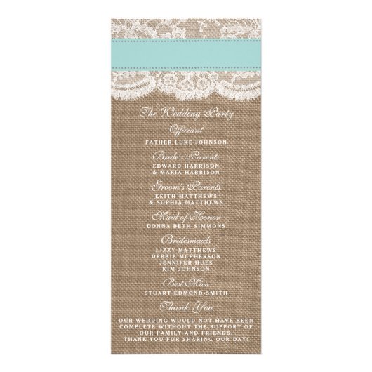Turquoise Sand Dollar Beach Wedding Programma (Achterkant)