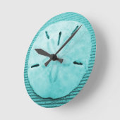 Turquoise Sand Dollar Ronde Klok (Hoek)