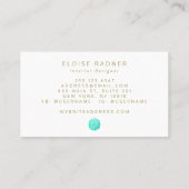 Turquoise Sand Dollar Tropical Visitekaartje (Achterkant)