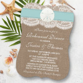 Turquoise Sand Dollar Wedding Rehearsal Dinner Kaart