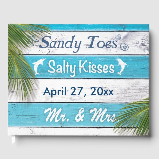 Turquoise Sandy Toes Salty Kisses Gastenboek (Voorkant)
