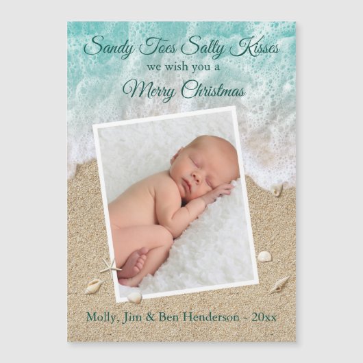 Turquoise Sandy Toes Salty Kisses Merry Kerstmis (Voorkant)
