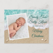 Turquoise Sandy Toes Salty Kisses Merry Kerstmis Briefkaart (Voorkant)
