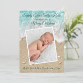 Turquoise Sandy Toes Salty Kisses Merry Kerstmis Feestdagenkaart (Staand voorkant)