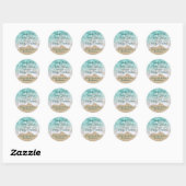 Turquoise Sandy Toes Salty Kisses Merry Kerstmis Ronde Sticker (Vel)