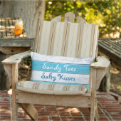 Turquoise Sandy Toes Salty Kisses Outdoor Pillow Buitenkussen (Stoel)