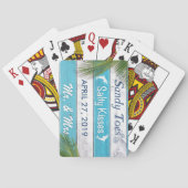 Turquoise Sandy Toes Salty Kisses  Pokerkaarten (Achterkant)