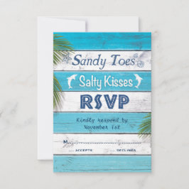 Turquoise Sandy Toes Salty Kisses RSVP