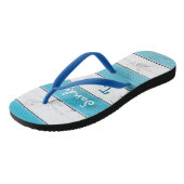Turquoise Sandy Toes Salty Kisses Teenslippers (Schuin)