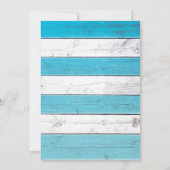 Turquoise Sandy Toes Salty Kisses Wedding Invite Kaart (Achterkant)