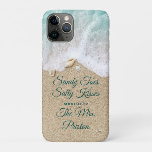 Turquoise Sandy Toes Zoute Kisses Bruiloft Case-Mate iPhone Case