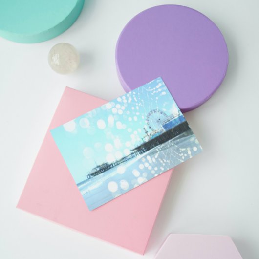 Turquoise Santa Monica Pier Spiderweb Briefkaart