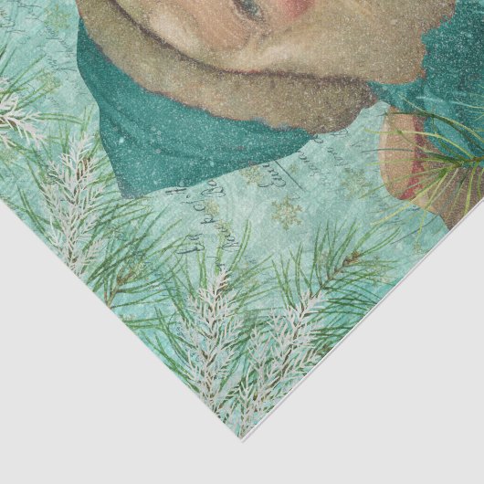 Turquoise Santa Tissuepapier (Detail)