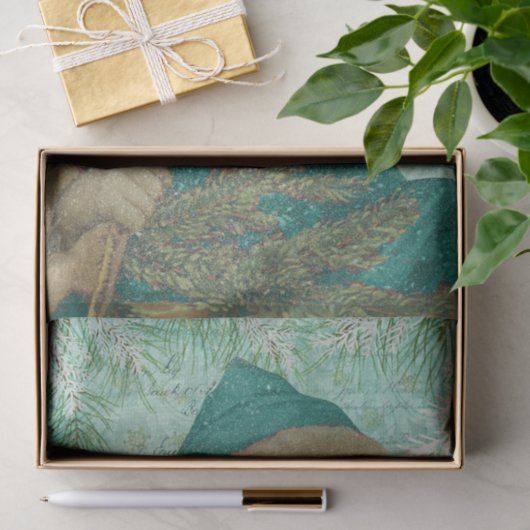 Turquoise Santa Tissuepapier (Geschenk)