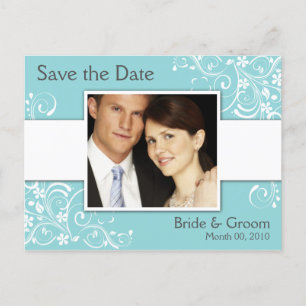 Turquoise Save the Date Foto Briefkaarten