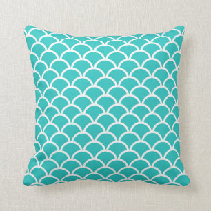 Turquoise Scallop Pattern Kussen