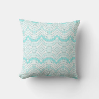 Turquoise Scallops N' Stripes Sierkussen