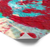 Turquoise & Scarlet Mixed Media Schilderen met Wor Poster (Hoek)