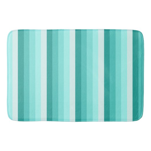 Turquoise-schaduwstrepen Badmat (Voorkant)