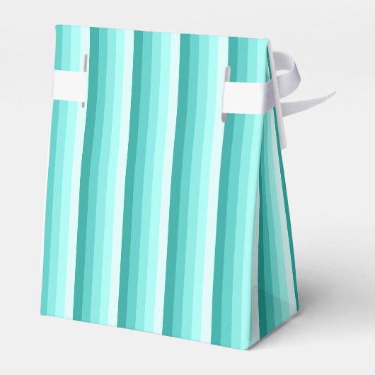 Turquoise-schaduwstrepen Bedankdoosjes (Achterkant)