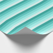 Turquoise-schaduwstrepen Cadeaupapier (Hoek)
